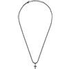 Breil, Collezione Emblems, Collana da Donna in Acciaio, con Forma di Croce, Finitura Bilux, Chiusura a Moschettone, Lunghezza Regolabile fino a 47 cm
