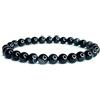 Felicidade Bracciale in ossidiana occhio celeste - pietra naturale 6 mm - gioiello unisex elegante e genuino - protezione, mistica ed energia - idea regalo unica per donna e uomo