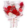 MAMAMIKO Bouquet di Fiori Stabilizzati con Orsetto, 3 Vere Rose Eterne per Consegna, Bouquet di Rose Rosse a Lunga Durata - Regalo di Compleanno per Donna, Mamma, Moglie o Lei