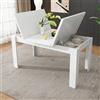 Merax Tavolo da pranzo rettangolare con spazio nascosto per 4-6 persone, semplice ed elegante, per soggiorno, cucina, sala da pranzo, bianco, 120 x 70 x 75 cm