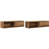 Mhdvray Set di 2 mobili TV sospesi, effetto legno anticato, 100 x 31 x 25,5 cm, montaggio a parete in legno, mobile multimediale sospeso con cassetto e scomparto per soggiorno