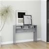 Generico Tavolino Consolle Grigio Cemento 105x30x80cm Legno Multistrato,Grigio,14.8kg,808309