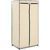 HGBNMER Armadio crema 75 × 50 × 160 cm con scatola appendiabiti e armadietto - Struttura stabile in tubi di ferro e rivestimento in poliestere traspirante con chiusura lampo - Pratico