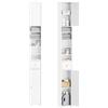 SoBuy Mobiletto Soggiorno - Mobile Alto e Stretto Bianco in Legno, Colonna Mobile Soggiorno Libreria Verticale Salvaspazio con 1 Cassetto & 2 Ante per Soggiorno, Cucina e Bagno, 20x20x180cm BZR34-II-W