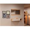 Meyvaser.com Ecommerce Company Ingresso con cassetto e specchio Mauvella Beige - Console di ingresso orizzontale 91,5 x 26 x 70 cm - Mobile ausiliario moderno e funzionale per corridoi o ingresso