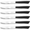 Inoxbonomi Italian Knives - Confezione da 6 coltelli (nero con punta)