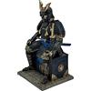 MAUNDEN Statua medievale antica samurai guerriero non morto, statuetta in resina, statuetta artigianale per casa, soggiorno, veranda, ufficio, scrivania, tavolo, idea regalo (blu glod)
