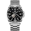 RUIGE Design scavato da uomo completamente automatico orologio meccanico da uomo carica automatica alla moda impermeabile luce notturna orologio temperamento alla moda A8, nero