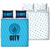 Manchester United MANCHESTER CITY FC Character World - Set copripiumino matrimoniale ufficiale Crestcol Design | Set di biancheria da letto reversibile blu su 2 lati, prodotto ufficiale con federe coordinate