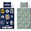 Character World Disney Mandalorian Copripiumino Singolo Ufficiale | Biancheria da letto reversibile a 2 lati con federa coordinata | Design Friend con Yoda | Polcotone