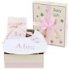 BebeDeParis Regalo Neonato Maschio Femmina con Bavaglino Ricamato | Custodia per Succhietto e Accessori | Cestino Ideale per un Regalo Completo | Cesta Personalizzata (Rosa) | BebeDeParis