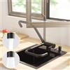 CECIPA Rubinetto Cucina Pieghevole Nero con 2 Modalità di Getto, Miscelatore Cucina Sottofinestra Pieghevole 180°, Miscelatore Cucina Lavello Nero Girevole 360°, Rubinetto Abbattibile Nero