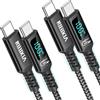 NIBIKIA 100W Cavo USB C [2Pezzi 1M] Cavo USB Type-C with LED Display