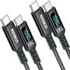 NIBIKIA 100W Cavo USB C [2Pezzi 2M] Cavo USB Type-C with LED Display