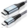 sweguard Cavo USB C HDMI 4K 1.5M, UHD Adattatore Tipo C per Thunderbolt 4 3 Compatible con iPhone 17 16 15 Plus Pro Max,MacBook Pro/Air,iMac,iPad Pro,Samsung S26 S25 S24 S23 a s8,Surface,Dell
