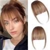 TTPSRY Frangia Clip Capelli Veri Natural 3D Frangia Frontale Basette Naturali Capelli Veri Extension Clip Frangetta Liscia Corta Accessorio Acconciatura Parrucchino (Marrone scuro)