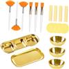 Sharplace Set di 23 ciotole per miscelare maschere per il viso, kit di strumenti per miscelare maschere, spugna per il viso compressa, Oro