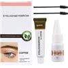 Generico Tinta per sopracciglia e ciglia, Kit tinta per sopracciglia marroni, Formula con fibre per piene e ciglia voluminose, Aspetto naturale, Applicazione facile, Finitura impermeabile