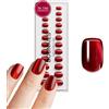 DOONAILS® Set di 30 unghie finte a pressione in gel morbido, effetto occhio di gatto, extra corte e quadrate, copertura completa, qualità da salone