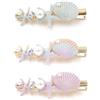 Tastetreasure 3 fermagli per capelli a forma di stella marina, fermagli per capelli con perle a tema oceano con strass, accessori per capelli estivi da spiaggia, per donne e ragazze, eleganti forcine