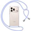 Pnakqil Cover per Honor 600 Pro 5G con Cordino, Trasparente Custodia con Laccio Tracolla Cellulare Girocollo Collana Protettiva per Honor 600 Pro 6,57, Viola
