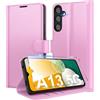 Eirltiy Cover per Samsung Galaxy A13 5G Portafoglio Pelle PU Premium, Custodia Scomparti Carte Antiurto Protettiva Case con 1 Vetro Temperato, Rosa
