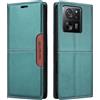 NETANY Compatibile Custodia per telefono Xiaomi 13T Pro/Xiaomi 13T / Xiaomi Redmi K60 Ultra,con patta in pelle PU, custodia con chiusura magnetica con supporto Custodia protettiva antiurto (Verde)