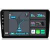 YUNTX [8GB+256GB] Autoradio 2 DIN Android 14 per Audi A3 8P/8PA (2003-2013)-[Incorporato Carplay/Android Auto/DSP/GPS]-IPS 2.5D 9 Touch Screen-Camera+MIC-DAB/Mirror Link/Bluetooth 5.0/WiFi/USB/4G