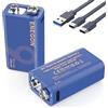 ENEGON 2 pacchi Batteria Ricaricabile 9V(1350mAh) con Ricarica Type-C