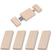 Yaxiny Confezione da 5 chiavette USB C da 16 GB, chiavetta USB 3.0 ad alta velocità, doppia OTG, in legno d'acero, per TV, auto, smartphone, PC, laptop