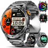 LIMIGE Smartwatch Uomo con 1000mAh/Torcia,1.75 Orologio Intelligente Fitness con Chiamate,5ATM Impermeabile Militari Smart Watch Tracker per Cardiofrequenzimetro SpO2,3 Cinturini, Blu Grigio