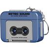 Peosaard Mini registratore a cassette, portachiavi mini registratore a cassette, portachiavi in plastica retrò registrabile con musica per zaini(Riproduzione nastro non disponibile)