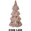 VACCHETTI ALBERO VETRO LED PERLINE ORO H17