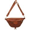 HOMOBABE Marsupio da Donna Design Regolabile Marrone in Velluto a Coste Resistente All'usura Borsa a Tracolla Portatile e Funzionale per Uso Outdoor e Viaggi