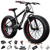 Bor Mountain Bike, 26 Pollici Mountain Bike MTB Fatbike Adulti, Fat Tire Mountain Trail Bike, 27/30 Speed Bike, Doppia Sospensione Completa, Doppio Freno A Disco,YUYANAIAI
