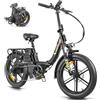 AZMA Bici Elettrica Pieghevole, 36V20.8Ah/15Ah Batteria Rimovibile, Autonomia di 100-150 Bicicletta Elettrica, 20 Fat Tire 7 Velocità Ebike Uomo Donna da per Montagna e Spiaggia (verde chiaro)