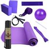 Generic Tappetino da yoga con palla da yoga | Include una fascia di resistenza in lattice e una fascia per lo stretching, attrezzatura per esercizi portatile