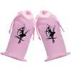 HOLIDYOYO 2pezzi Sacchetti per Scarpe da Ballo in Raso Rosa, Borsa per Scarpette da Balletto Coulisse, Facile da Pulire e Conservare, Dimensioni 13x27cm