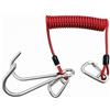 FewNvWa Fune per Immersione Corda Gancio Doppio Elastico Acciaio Inossidabile Rivestimento Protettivo Adatta per Collegamento Attrezzatura Nautica Campeggio, Rosso, 1.8 Metri