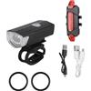 SUPVOX Set Luci per Bici Ricaricabile USB Batteria al Litio Integrata, Luce Anteriore e Posteriore in Plastica per Ciclismo All'aperto Sicuro
