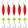 Allthingstore Set di 5 galleggianti per pesca d'acqua dolce, cilindrici, in schiuma EVA ad alta densità, con gancio 18# e testa da 60 cm (10/0 # 7,5 cm)