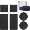 Qooplu Set di 6 Toppe di Riparazione per Trampolino, Set di Riparazione per Trampolino in Nylon, Autoadesive in Nylon, Impermeabili, Rettangolari, per Riparare Fori O in Un Tappeto Elastico, Nero