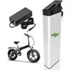 WILLQ Batteria Bici Pieghevole 48V 52V 13Ah 16Ah 17,5Ah Batteria al Litio Integrata, Accessorio per Scooter Elettrico con Caricabatterie e BMS per Motore da 0 a 1000W,52v17.5ah