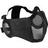 Goutdori Maschera in rete da softair - Maschera in rete a mezza faccia pieghevole con protezione per le orecchie, maschere da softair regolabili per caccia, tiro a paintball, Nero, F