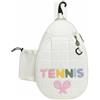 Zxpjkyu Tennis Zaino Spalla Sacca Racket Borsa Multiuso Tessuto Memory Leggera Organizzazione Tasche Zip Adatta a Palestra Viaggio, Array, Bianco