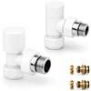 Inbagno Kit Valvola e Detentore Bianco Opaco Multistrato 16 Termoarredo G 1/2