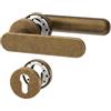 Amerdeco Maniglia per porta interna bronzo retrò con rosetta rotonda, set maniglia BB con chiave a mappa, design classico per camere e porte interne UK0101