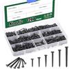 Keadic 1200 pezzi 10/13/16/19/22/25 mm nero scarpe chiodi kit assortimento, chiodi antiscivolo in acciaio al carbonio puntine di ricambio per stivali, pelle, tacchi, suole, scarpe riparazioni
