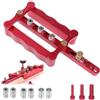 CeTsronixoC 6/8/10 mm 3 in 1 Guida per Trapano Kit, Realizzato Lega di Alluminio, Intervallo Regolabile 17-60 mm, Dotato 9 Manicotti Filettati, per Tasselli Legno Rotondi, Perni Legno e Bastoncini Legno (Rosso)