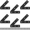 LiYiJiKeJi 6 Pcs Piastre Staffa Piatta Forata 45 Gradi, Staffa Angolare Piatte, Piastre di Giunzione Piatta, Connettori Piatti per Riparazione per Fissaggio Tavolo Sedia Mobili, Nero/45 Gradi
